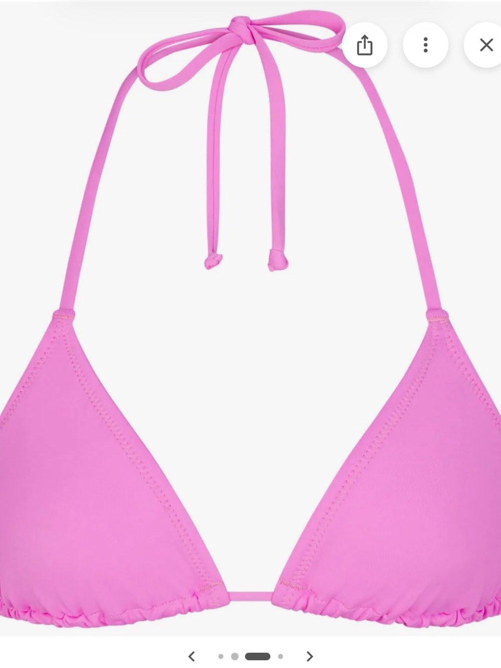 SKIMS Triangle Halter Bikini Top in Bright Pink